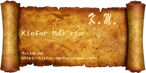 Kiefer Márta névjegykártya