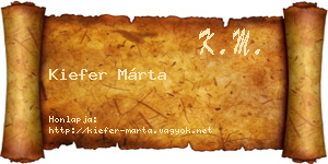 Kiefer Márta névjegykártya